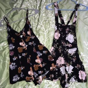 2 floral rompers